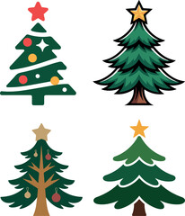 Christmas tree bundle logo vector white background .