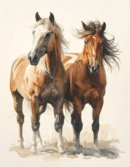 かっこいい馬のイラスト素材