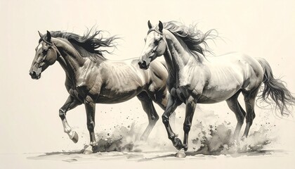 かっこいい馬のイラスト素材