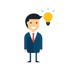 businessman having new idea concept with glowing for web and graphic design