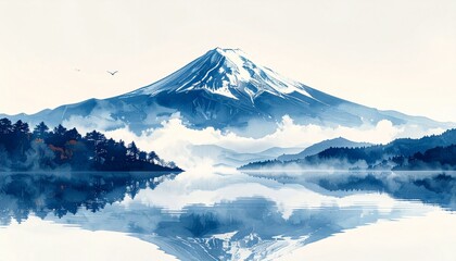 和風な富士山のイラスト素材