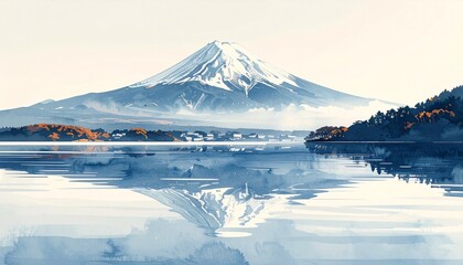 和風な富士山のイラスト素材