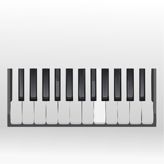 Fototapeta premium Minimalist digital illustration of piano keys on a neutral background suggesting musical expression