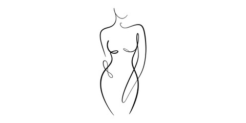 a graceful female form, highlighting curves, elegance, and artistic expression in simple abstract style.