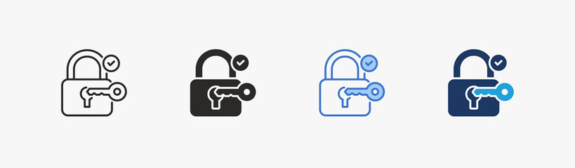 Lock icon multiple style collection