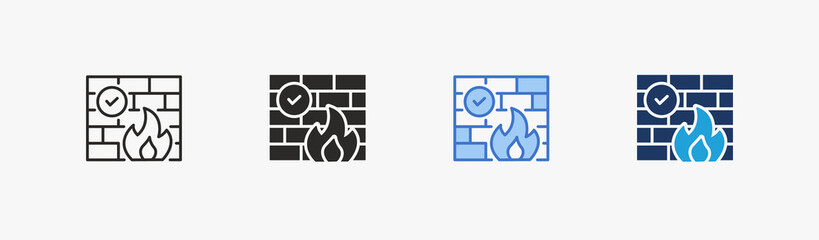 Firewall icon multiple style collection