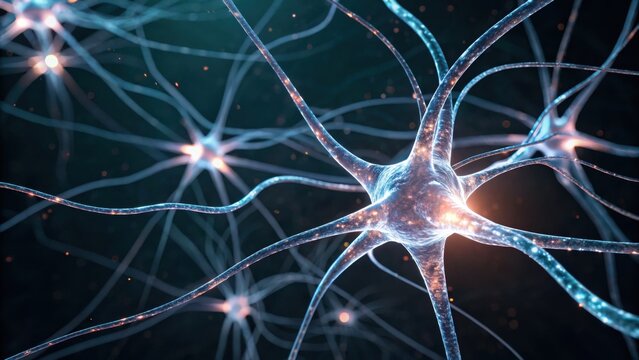 A detailed, colorful depiction of neurons interconnected, showcasing the intricate structure of the nervous system.