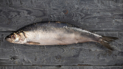 Fresh Herring on Rustic Wooden Background: Seafood Market Trend
