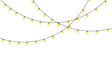 Soft yellow fairy lights strung across a dark background creating a magical festive atmosphere