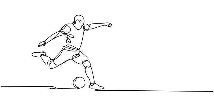 an athlete striking a soccer ball, capturing motion, energy, and minimalistic sports design for creative and athletic concepts. - Powered by Adobe