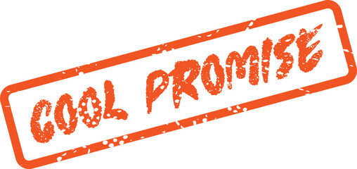 Distressed Orange Rubber Stamp Impression with the Words Cool Promise