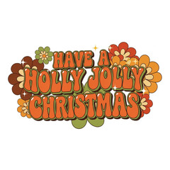 Retro Christmas Cheer: Colorful Floral Design for a Holly Jolly Holiday Celebration and Festive Greetings Cards Projects, Vintage Inspired Holiday Season