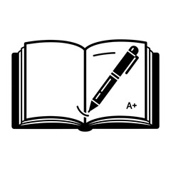 Open notebook with a pen and pencil on a blank page, ready for business or education notes