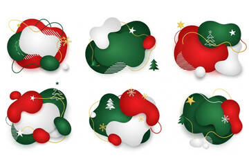 Festive Christmas abstract shapes in dynamic red green and white for holiday designs, backgrounds, overlays and creative seasonal promotions originally a vector