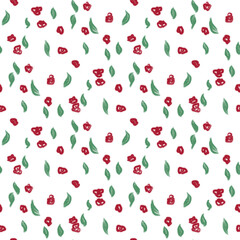 seamless pattern with red hearts