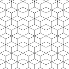 Fototapeta premium Vector seamless cubic hexagon pattern. Modern stylish thin linear texture. 