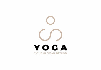 yoga icon infinity symbol vector logo illustration