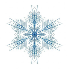 Intricate blue snowflake design evoking winter's beauty, perfect for holiday cards, winter promotions, or festive designs with its delicate, geometric style