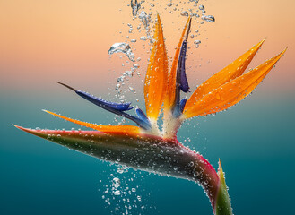 Macro photograph of bird of paradise flower