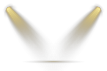 Concert lighting set includes soft beams. Overlay effects simulate professional studio illumination. Stage spotlights emit strong white directional light beams. Transparent background. Light Effects.