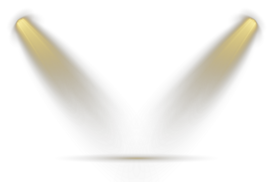 Concert lighting set includes soft beams. Overlay effects simulate professional studio illumination. Stage spotlights emit strong white directional light beams. Transparent background. Light Effects. - Powered by Adobe