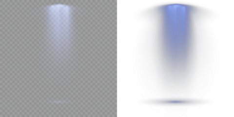 Transparent allows seamless web or poster use. Stage lighting creates dramatic beams in concert visuals. Floodlight beam, illuminated spotlights. Vector Spotlights. Row of spotlights. Light Effects.