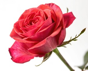 red rose isolated on white