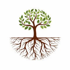 Abstract tree vector illustration representing growth, strength and interconnectedness of life