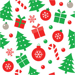 Seamless texture with holiday attributes.