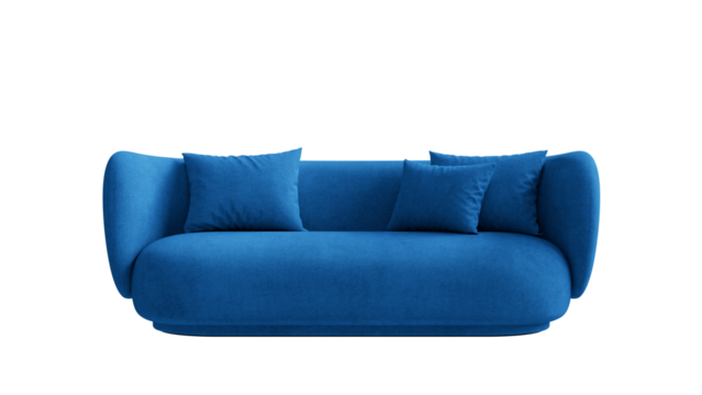 Upholstered sofa on an isolated background. Furniture for рromotional and marketing materials. 
