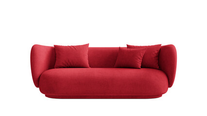 Modern curved sofa on an isolated background. Furniture for the interior collages and presentations.
