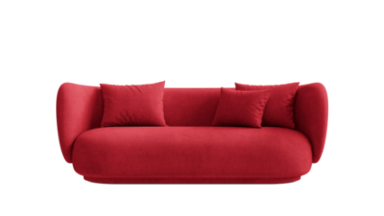 Modern curved sofa on an isolated background. Furniture for the interior collages and presentations.
