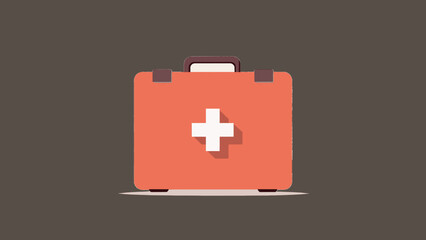 Obraz premium Simple First Aid Kit Medical Icon Vector