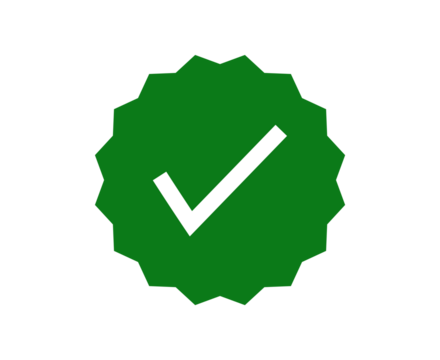 white verified check mark icon green circle transparent background