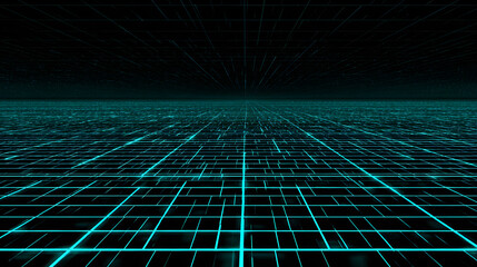 Dive into the digital world with this electric blue grid, perfect for futuristic designs and tech-inspired visuals, creating a dynamic depth effect