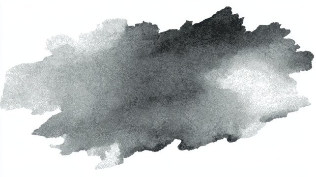 Abstract watercolor brush stroke in black and white, creating a grunge texture with ink wash stains and smudges, perfect for backgrounds, overlays, or graphic design elements - Powered by Adobe