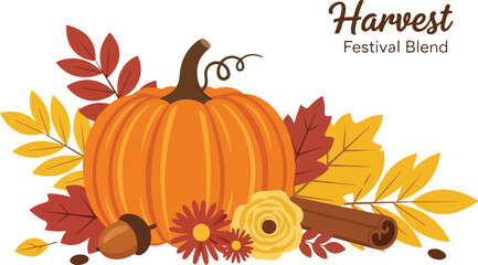 Fall Harvest Decor with Pumpkins and Spices