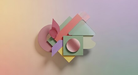 Modern abstract pastel geometric shapes create a visually stunning backdrop for contemporary design projects or artistic presentations, adding a touch of sophistication