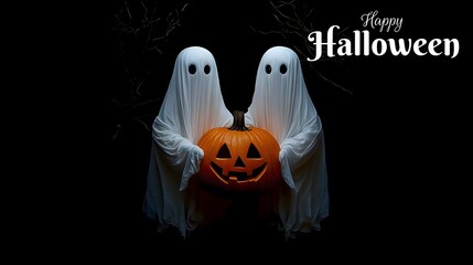 halloween pumpkin and bats