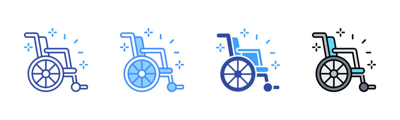 Wheelchair Icon, Multi Styles Icon Set