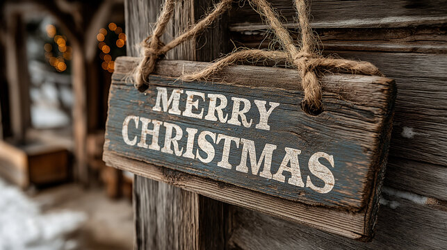 Merry christmas wooden sign rustic holiday decoration background image
