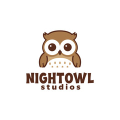 Cute owl mascot for animation studio logo
