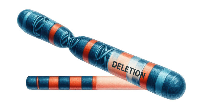 Chromosomal segment with a significant deletion mutation affecting multiple genes.