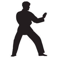 Martial Arts Pose Silhouette