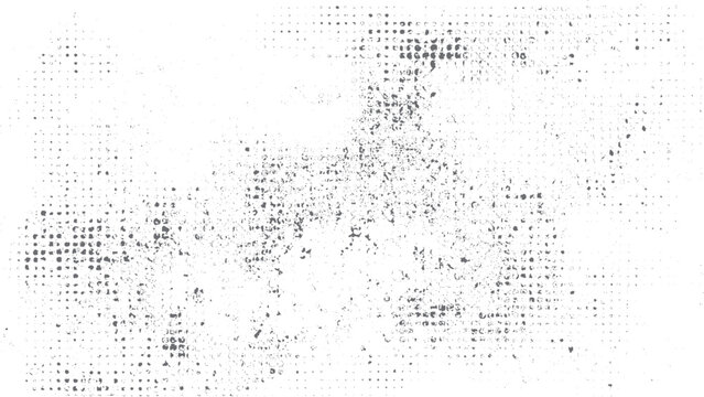 Rubbed aged texture with a halftone raster pattern.  Monochrome abstract splattered background. 