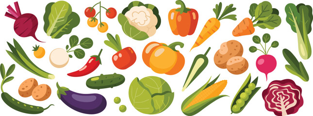 Assorted Fresh Vegetables Collection beetroot lettuce
