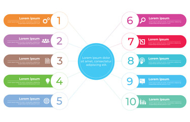 Ten Stage Business Infographic Design