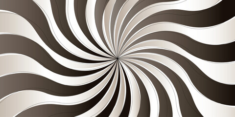 Sunburst Modern retro vintage sunrise sunbeam element spiral striped. Spiral starburst and striped pattern. circle motifs. Radial rays light retro design with vintage beam sunburs.