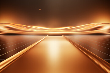 Golden Flowing Light Abstract Background