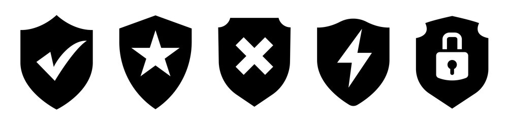 Obraz premium Collection of different shield interface icons design